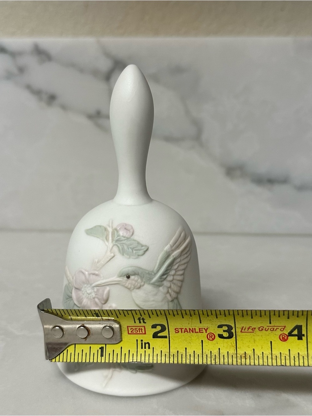 vintage bisque porcelain hummingbird dinner bell - Picture 6 of 6